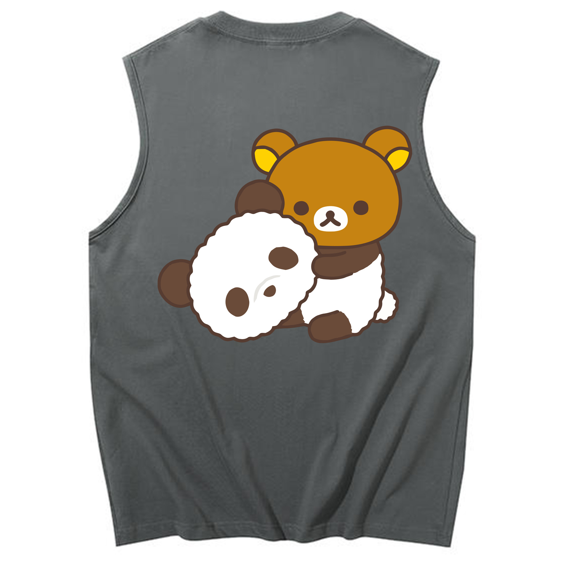 （画像用） リラックマ リラックマ キイロイトリ Rilakkuma Korilakkuma Kiiroitori コットン100％タンクトップ（背面プリント）